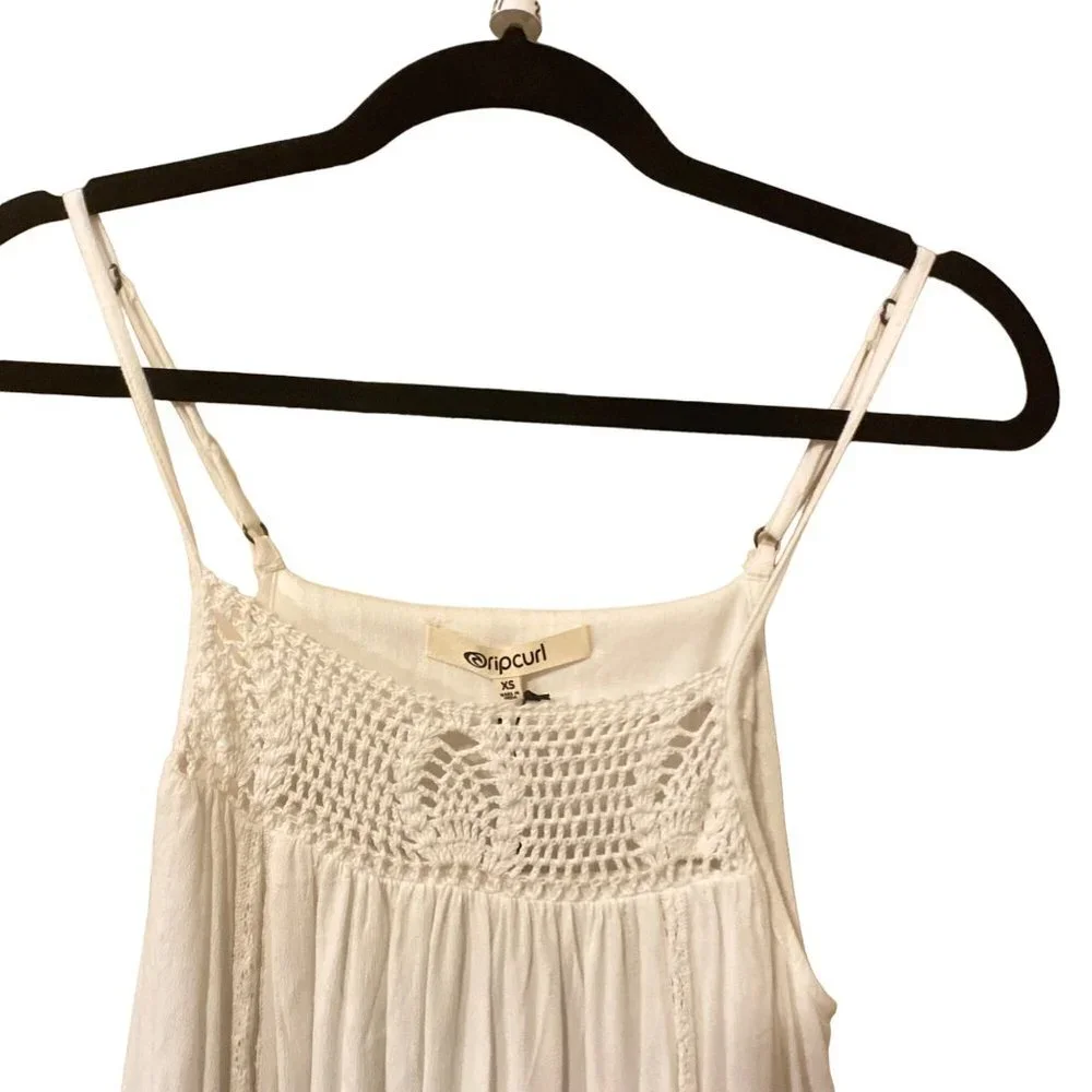 NWT Rip Curl Alira Crochet-Trim Maxi Dress - White, Size X Small - Picture 4 of 7